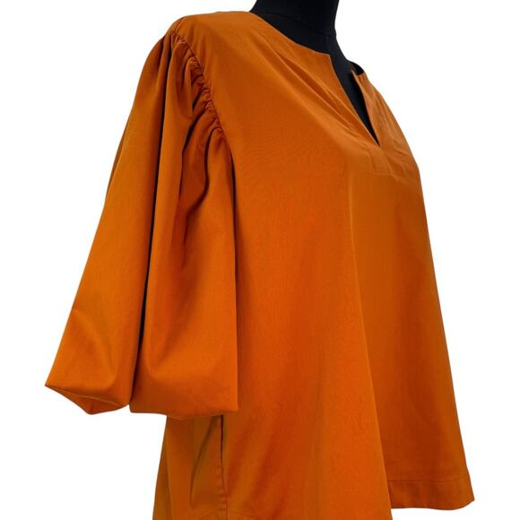 Chico's Bubble Sleeve Blouse - Burnt Orange - Size 1 - Picture 6 of 8